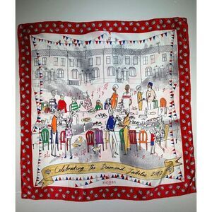 Hobbs London NWOT 100% Silk British Diamond Jubilee 2012 Scarf Square One Size